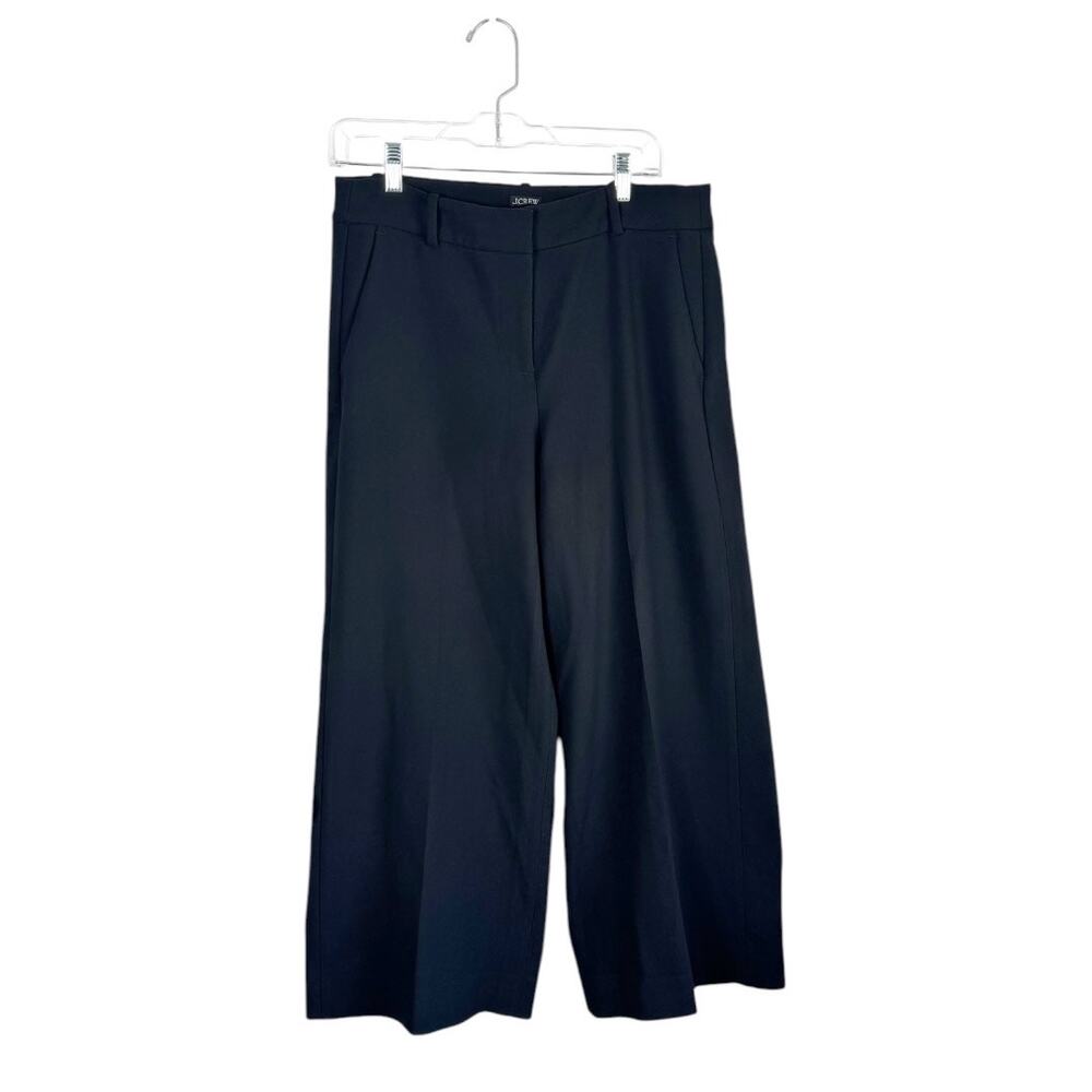 J. Crew Sydney Wide Leg Cropped Pant Four Way Stretch Work Professional Size 10